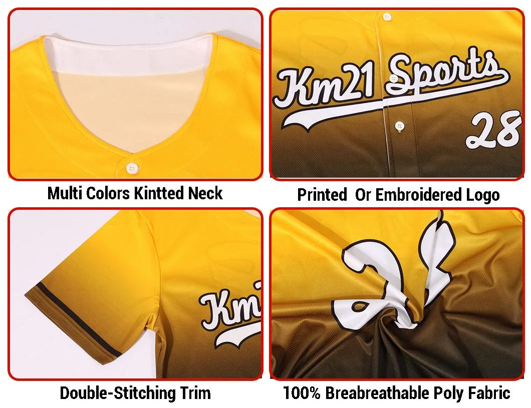 Custom Baseball Uniform Cheap Sublimation Softball Jersey Full Button Baseball Jersey