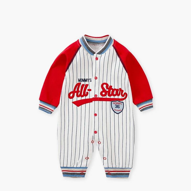 Wholesale Baby Cute Fashion Clothes Long Sleeve Baseball Uniform for Autumn/Spring Baby Romper