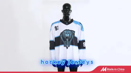 Uniforme de árbitro de Hockey, camisetas de práctica de hielo con cuello atado profesional hecho a medida de alta calidad